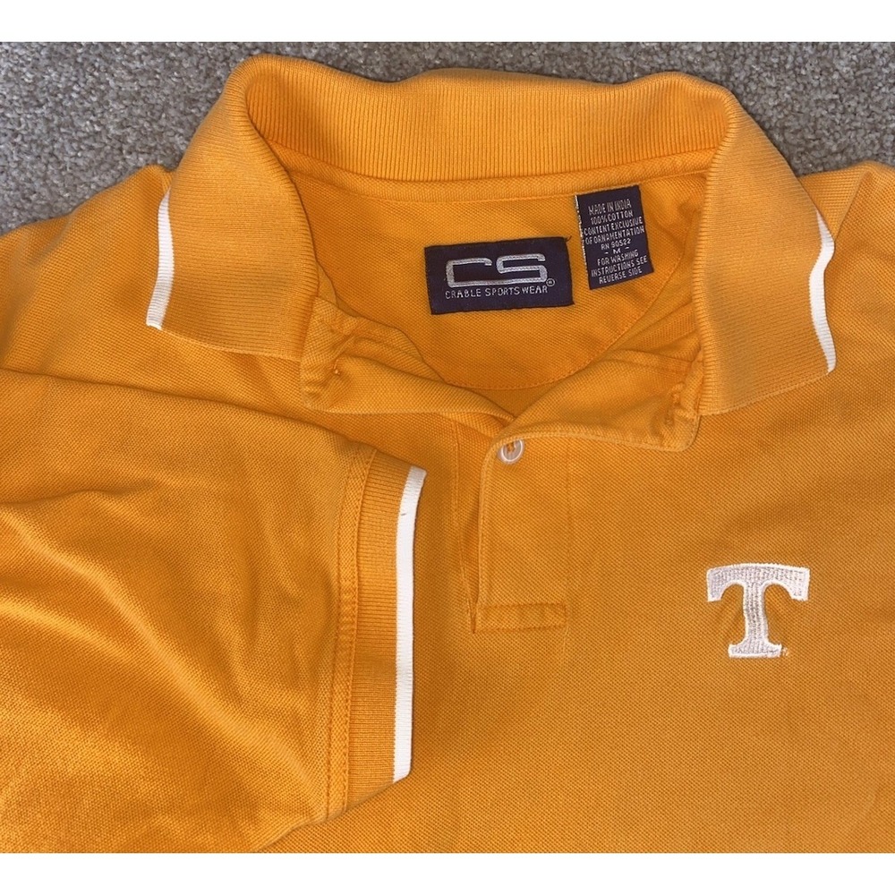 VTG Crable Sportswear Tennessee Volunteers Mens M Orange/White Polo Cotton NCAA